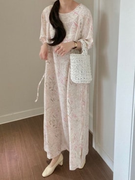 「アイテム（ワンピース、ピンク系）」を使った、Jewelobeさん（レディース・164cm）の夏コーディネート