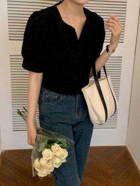 「タックブラウス」｜Jewelobeさん（レディース・164cm）の夏コーディネート