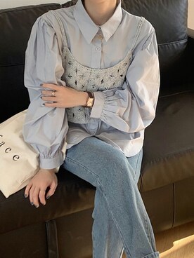 「袖ボリューム」｜「アイテム（アンサンブル）」を使った、Jewelobeさん（レディース・160cm）の秋コーディネート
