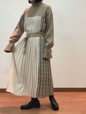 「ドッキングワンピース」｜「アイテム（その他）」を使った、Jewelobeさん（レディース・155cm）の秋コーディネート