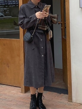 「シャツワンピース」｜「アイテム（その他）」を使った、Jewelobeさん（レディース・158cm）の冬コーディネート