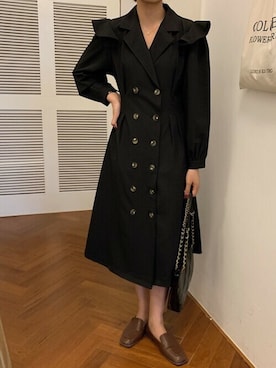 「ダブルブレスト」｜Jewelobeさん（レディース・157cm）の冬コーディネート