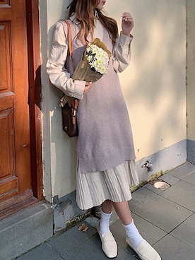 「シャツワンピース」｜「アイテム（その他）」を使った、Jewelobeさん（レディース・157cm）の冬コーディネート