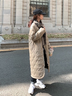 「アイテム（ダウンジャケット/コート、ベージュ系）」を使った、Jewelobeさん（レディース・157cm）の冬コーディネート