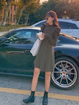 「ミニワンピ」｜Jewelobeさん（レディース・156cm）の冬コーディネート