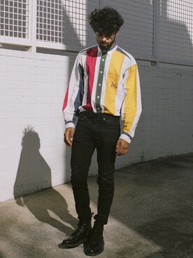 「COMMON PROJECTS（コモンプロジェクト）のアイテム（ブーツ）」を使った、Shaanさん（メンズ・168cm）の春コーディネート
