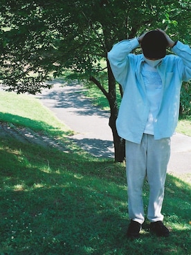 「WOOLRICH（ウールリッチ）のアイテム（パンツ）」を使った、かかおかさん（メンズ・176cm）の春コーディネート