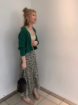 「LOWRYS FARM（ローリーズファーム）のパターンメッシュタンク　824493（タンクトップ）」を使った、サトムラさん（レディース・163cm）の春コーディネート