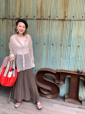 「H&M（エイチ・アンド・エム）のアイテム（サンダル）」を使った、サトムラさん（レディース・163cm）の夏コーディネート