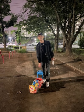 「公園コーデ」｜「アイテム（ブルゾン）」を使った、すけさん（メンズ・171cm）の夏コーディネート