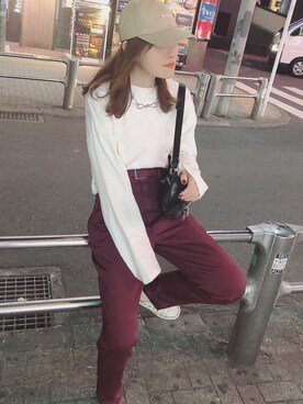 「ENVYM（アンビー）のＺＩＰ ＷＡＩＳＴ ＢＡＧ（ボディバッグ/ウエストポーチ）」を使った、ayakoさん（レディース・163cm）の春コーディネート