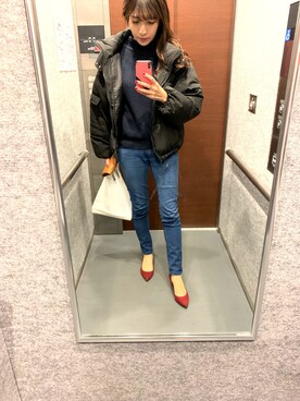 「fifth（フィフス）の中綿ショートダウンコート（ダウンジャケット/コート）」を使った、ryo1121 さん（レディース・163cm）の冬コーディネート