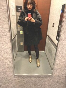 「fifth（フィフス）の中綿ショートダウンコート（ダウンジャケット/コート）」を使った、ryo1121 さん（レディース・163cm）の冬コーディネート
