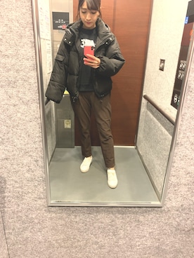 「fifth（フィフス）の中綿ショートダウンコート（ダウンジャケット/コート）」を使った、ryo1121 さん（レディース・163cm）の冬コーディネート