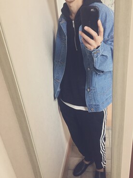 「HARE（ハレ）のアイテム（スリッポン）」を使った、A/Tさん（メンズ・173cm）の秋コーディネート