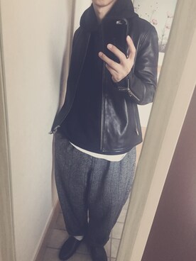 「LAKOLE（ラコレ）のアイテム（パーカー）」を使った、A/Tさん（メンズ・173cm）の秋コーディネート