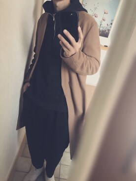 「STUDIOUS（ステュディオス）のアイテム（パーカー）」を使った、A/Tさん（メンズ・173cm）の冬コーディネート