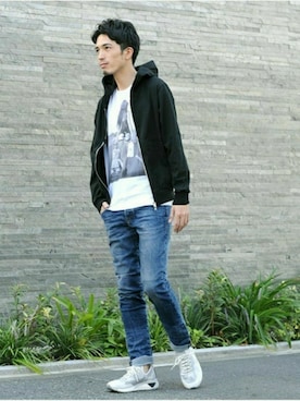 「SOLIDO（ソリード）のアイテム（トップス）」を使った、AKIHIROさん（メンズ・175cm）の秋コーディネート