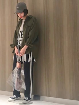 「CONVERSE TOKYO（コンバーストウキョウ）のアイテム（キャップ）」を使った、mai さん（レディース・166cm）の夏コーディネート