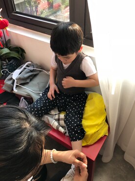 「g（ジー）のアイテム」を使った、一扎美少年さん（レディース・160cm）の春コーディネート