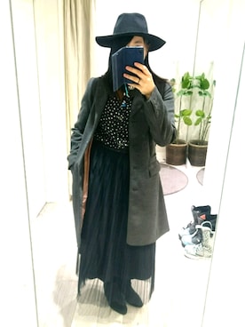 「カッコイイ女子」｜「アイテム（トレンチコート）」を使った、かんちゃんさん（レディース・164cm）の冬コーディネート