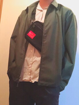 「Manhattan Portage」｜「アイテム（スラックス）」を使った、たつやさん（メンズ・179cm）の秋コーディネート