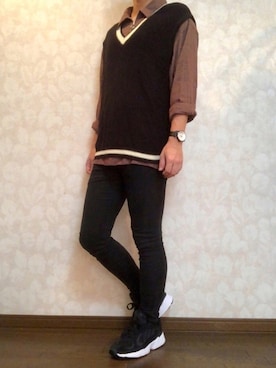 「NIIRUS（ニールス）のアイテム」を使った、Naokiさん（メンズ・177cm）の秋コーディネート