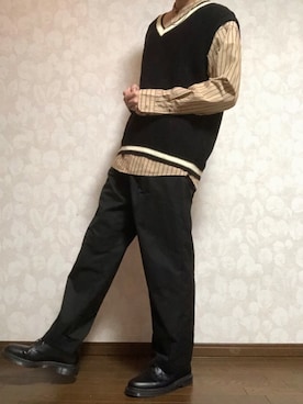 「NIIRUS（ニールス）のアイテム」を使った、Naokiさん（メンズ・177cm）の秋コーディネート