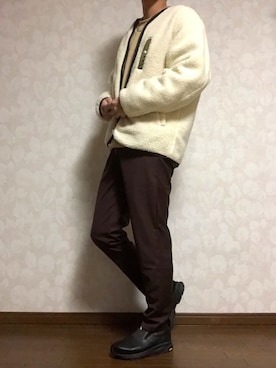 「PUBLIC TOKYO（パブリックトウキョウ）のアイテム（スリッポン）」を使った、Naokiさん（メンズ・177cm）の秋コーディネート