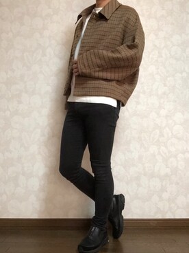 「秋冬」｜「アイテム（スリッポン）」を使った、Naokiさん（メンズ・177cm）の秋コーディネート