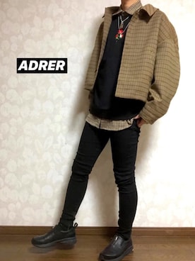 「PUBLIC TOKYO（パブリックトウキョウ）のアイテム（スリッポン）」を使った、Naokiさん（メンズ・177cm）の冬コーディネート