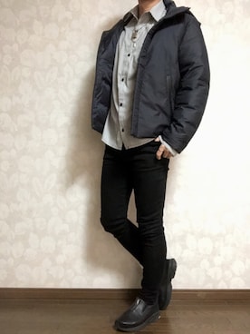 「PUBLIC TOKYO（パブリックトウキョウ）のアイテム（スリッポン）」を使った、Naokiさん（メンズ・177cm）の冬コーディネート