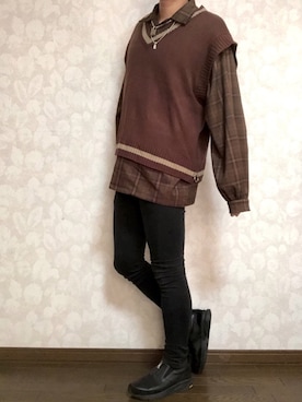 「PUBLIC TOKYO（パブリックトウキョウ）のアイテム（スリッポン）」を使った、Naokiさん（メンズ・177cm）の春コーディネート