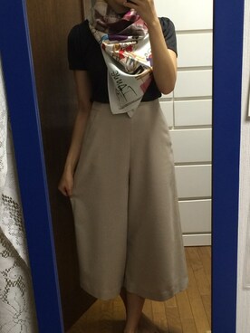 「STRAWBERRY-FIELDS（ストロベリーフィールズ）のアイテム（パンツ）」を使った、アリアさん（レディース・158cm）の秋コーディネート