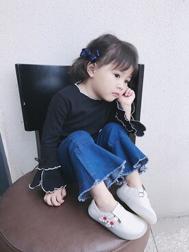 「5（ファイブ）のアイテム（シューズ）」を使った、小书子4さん（キッズ・90cm）の夏コーディネート