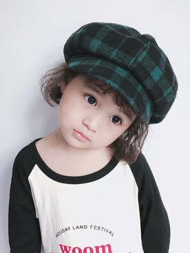 「5（ファイブ）のアイテム（帽子）」を使った、小书子4さん（キッズ・90cm）の夏コーディネート