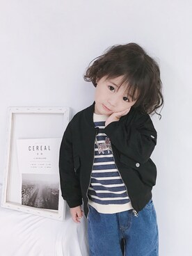 「5（ファイブ）のアイテム（ジャケット/アウター）」を使った、小书子4さん（キッズ・90cm）の夏コーディネート