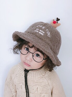 「5（ファイブ）のアイテム（帽子）」を使った、小书子4さん（キッズ・90cm）の秋コーディネート
