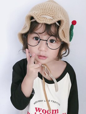 「5（ファイブ）のアイテム（帽子）」を使った、小书子4さん（キッズ・90cm）の秋コーディネート