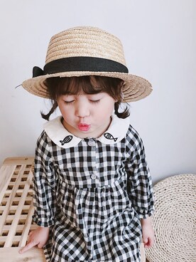 「5（ファイブ）のアイテム（スカート）」を使った、小书子4さん（キッズ・90cm）の冬コーディネート