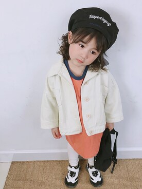 「5（ファイブ）のアイテム（ジャケット/アウター）」を使った、小书子4さん（キッズ・90cm）の冬コーディネート