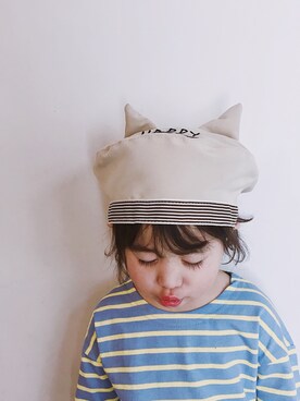 「5（ファイブ）のアイテム（帽子）」を使った、小书子4さん（キッズ・90cm）の冬コーディネート