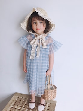 「5（ファイブ）のアイテム（スカート）」を使った、小书子4さん（キッズ・90cm）の春コーディネート