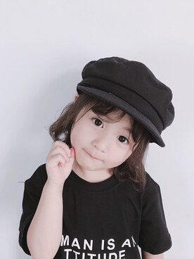 「5（ファイブ）のアイテム（帽子）」を使った、小书子4さん（キッズ・100cm）の夏コーディネート