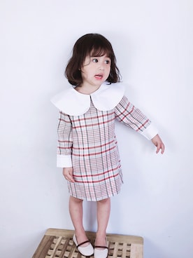 「5（ファイブ）のアイテム（スカート）」を使った、小书子4さん（キッズ・92cm）の夏コーディネート