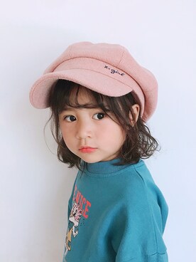 「5（ファイブ）のアイテム（帽子）」を使った、小书子4さん（キッズ・100cm）の夏コーディネート
