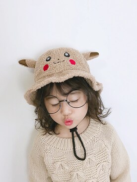 「5（ファイブ）のアイテム（帽子）」を使った、小书子4さん（キッズ・100cm）の夏コーディネート