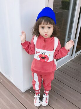 「5（ファイブ）のアイテム（ジャケット/アウター）」を使った、小书子4さん（キッズ・100cm）の秋コーディネート