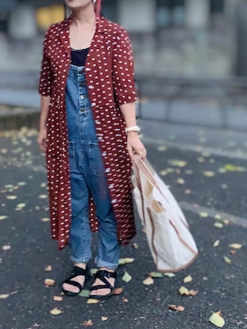 「and R（アンドアール）のアイテム（オールインワン・サロペット）」を使った、YOKOBORIさん（レディース・156cm）の夏コーディネート