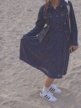 「スプリングSENSEOFPLACE」｜「アイテム（シャツワンピース）」を使った、juriさん（レディース・159cm）の春コーディネート
